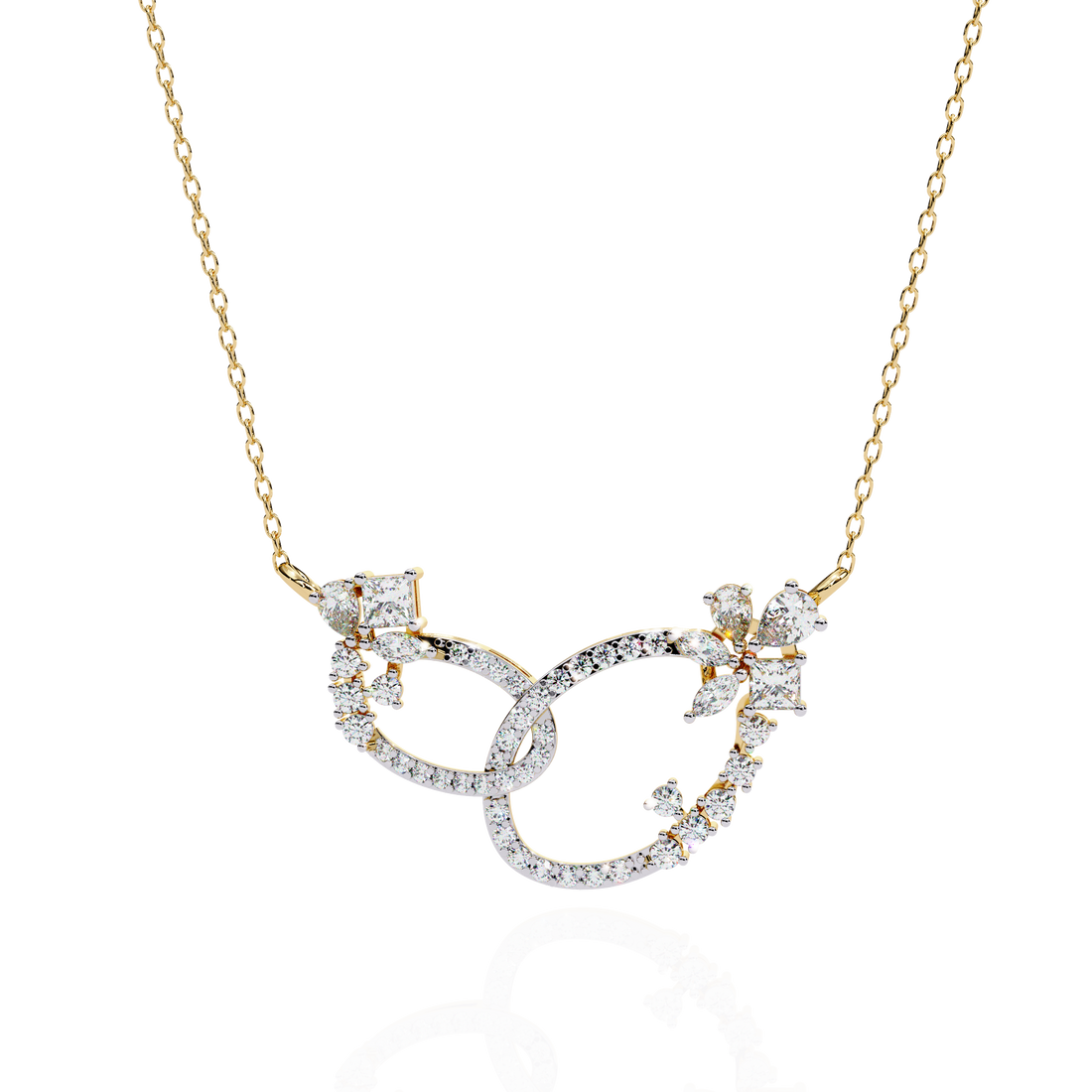 Stuck Together Diamond Pendant (With Chain)