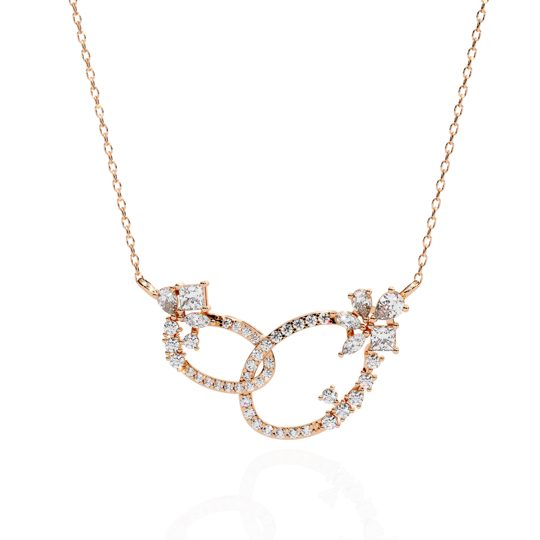 Stuck Together Diamond Pendant (With Chain)
