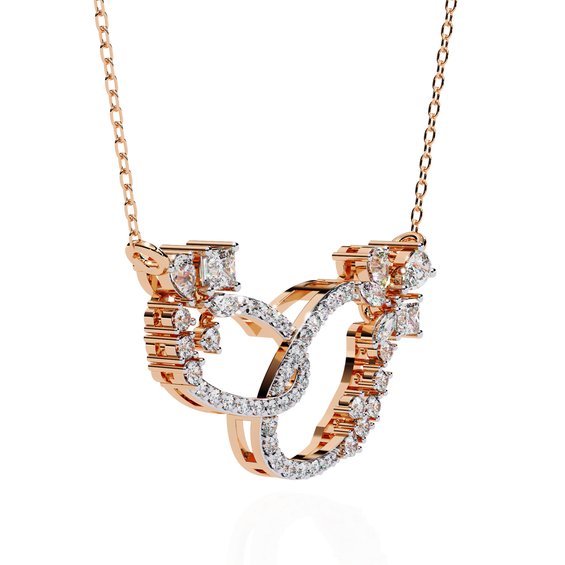 Stuck Together Diamond Pendant (With Chain)