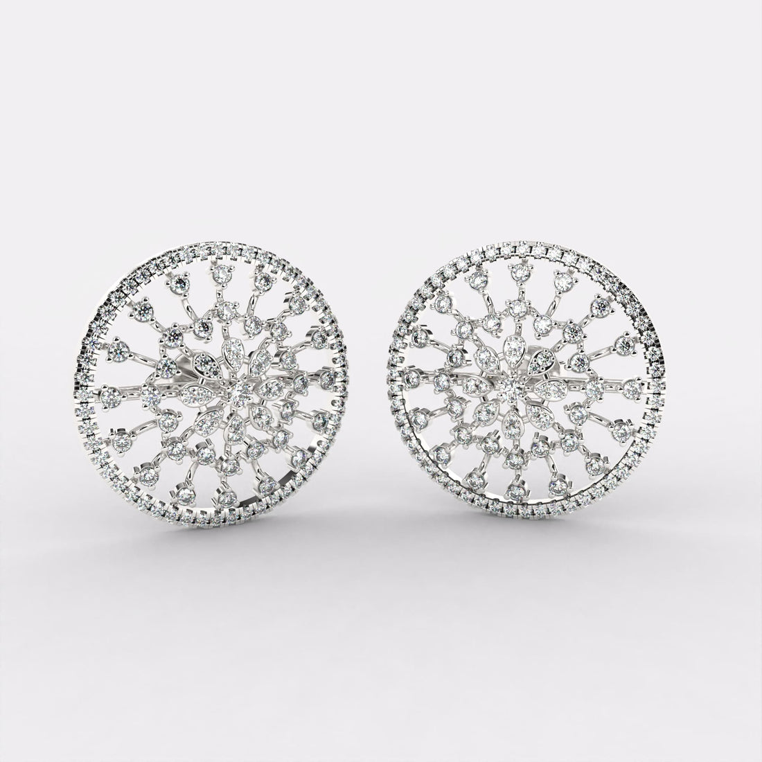 Subtle Elaborate Diamond Earrings