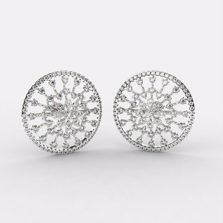 Subtle Elaborate Diamond Earrings in 925 Silver