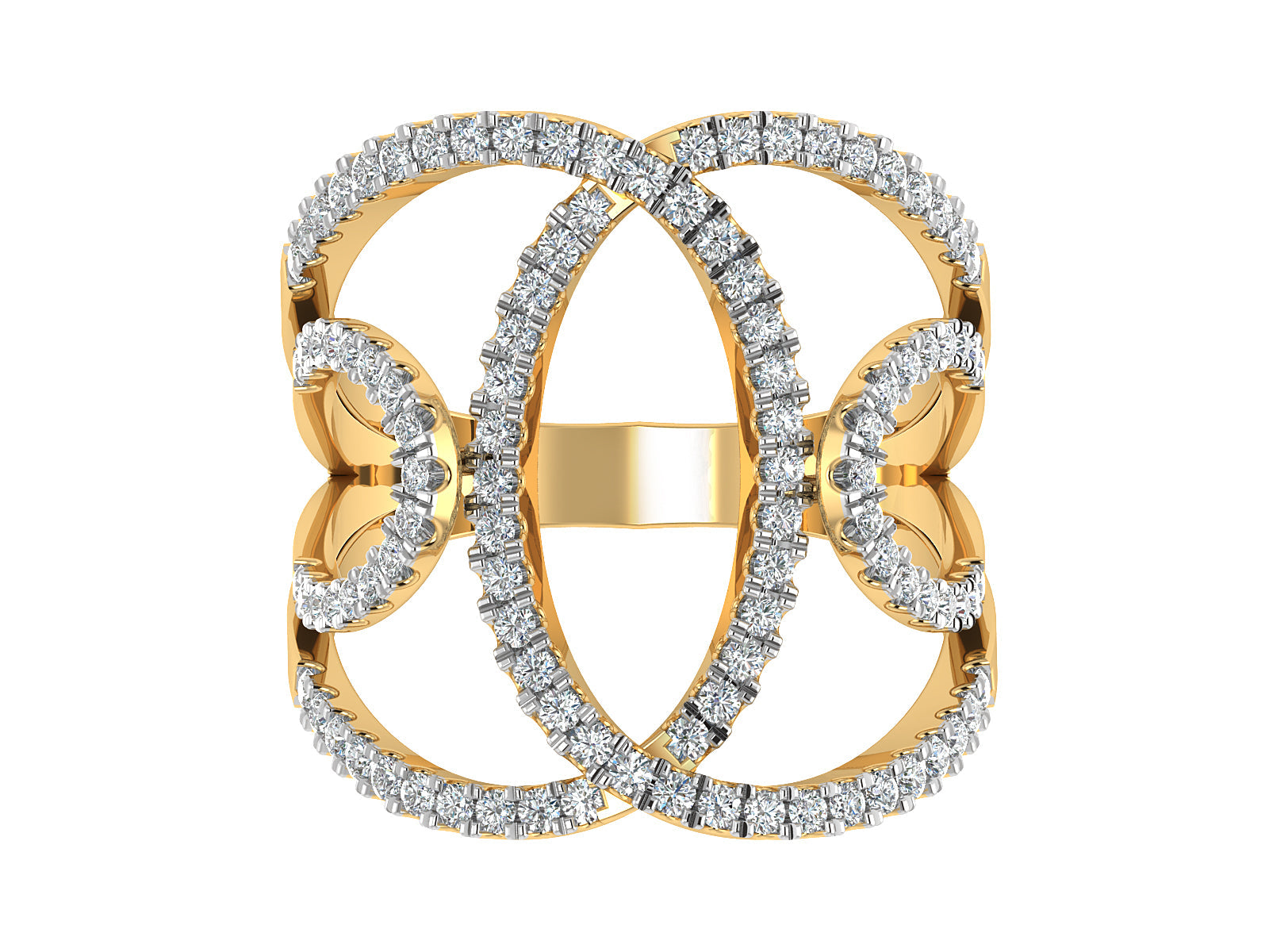 Swirling Flow Diamond Ring