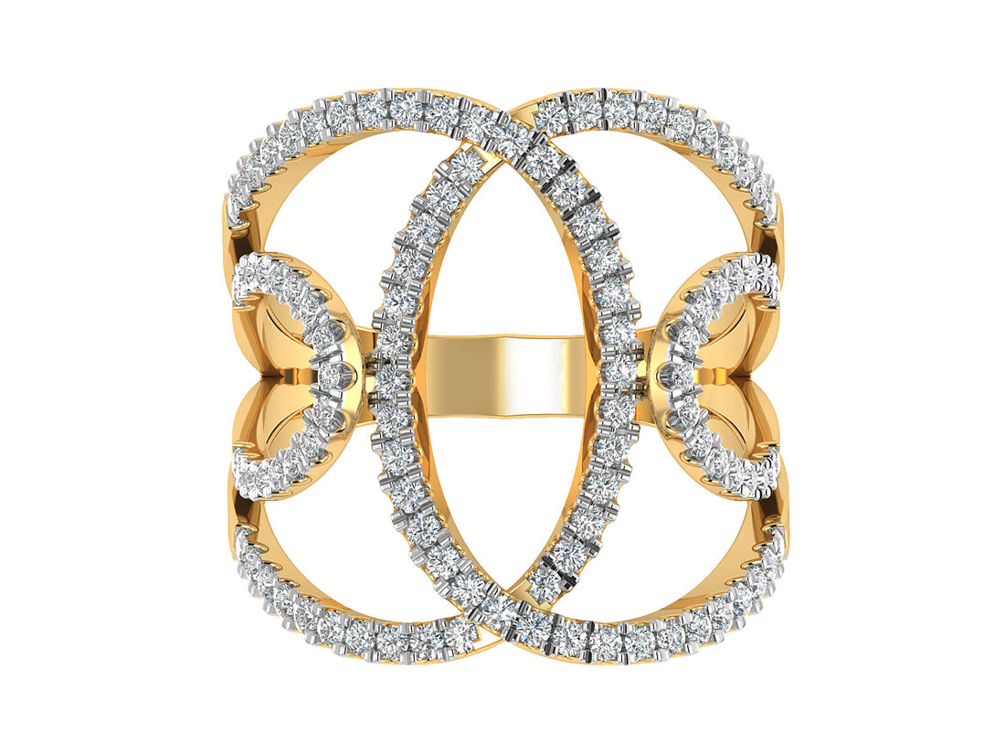 Swirling Flow Diamond Ring