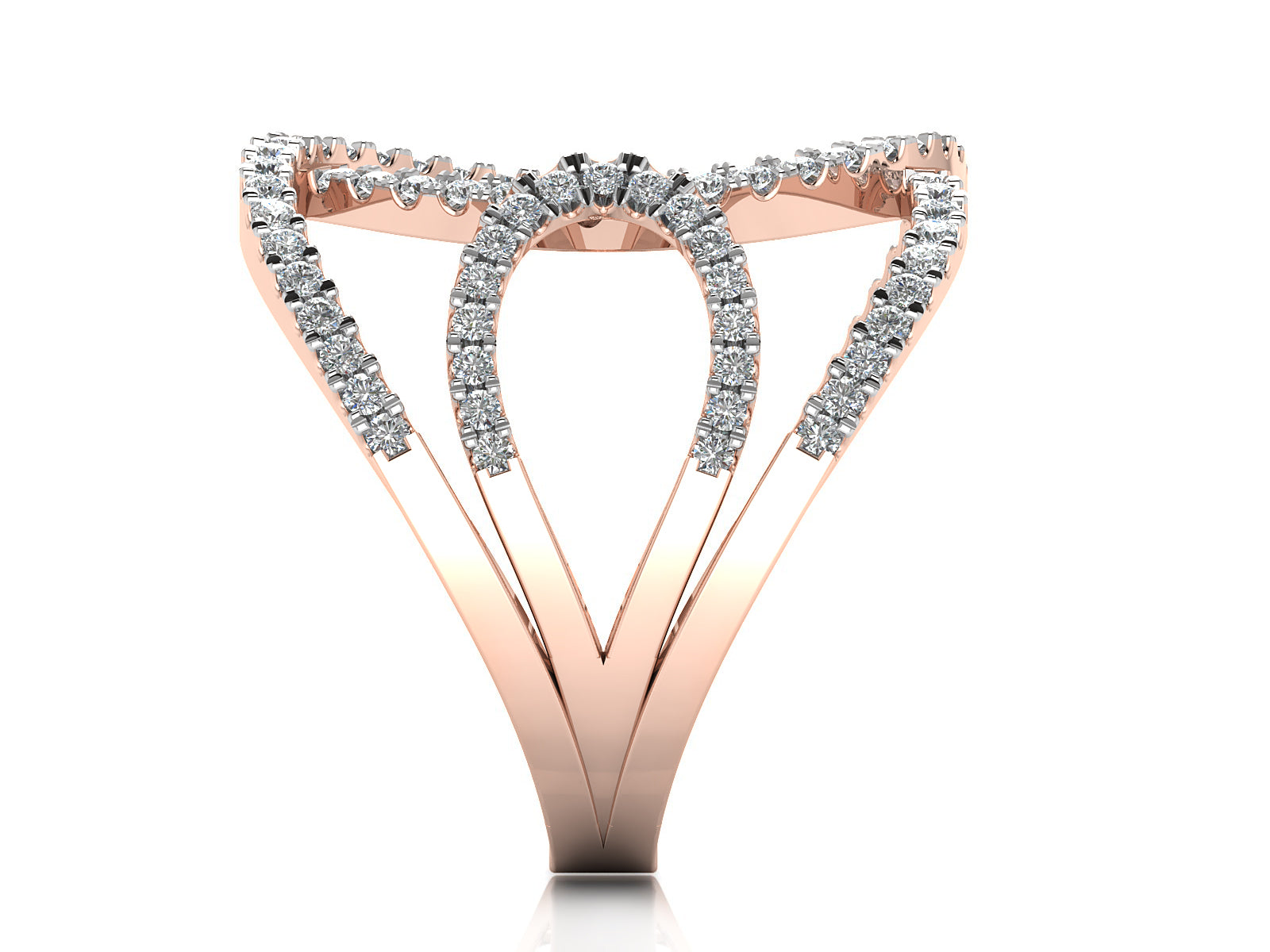 Swirling Flow Diamond Ring 7