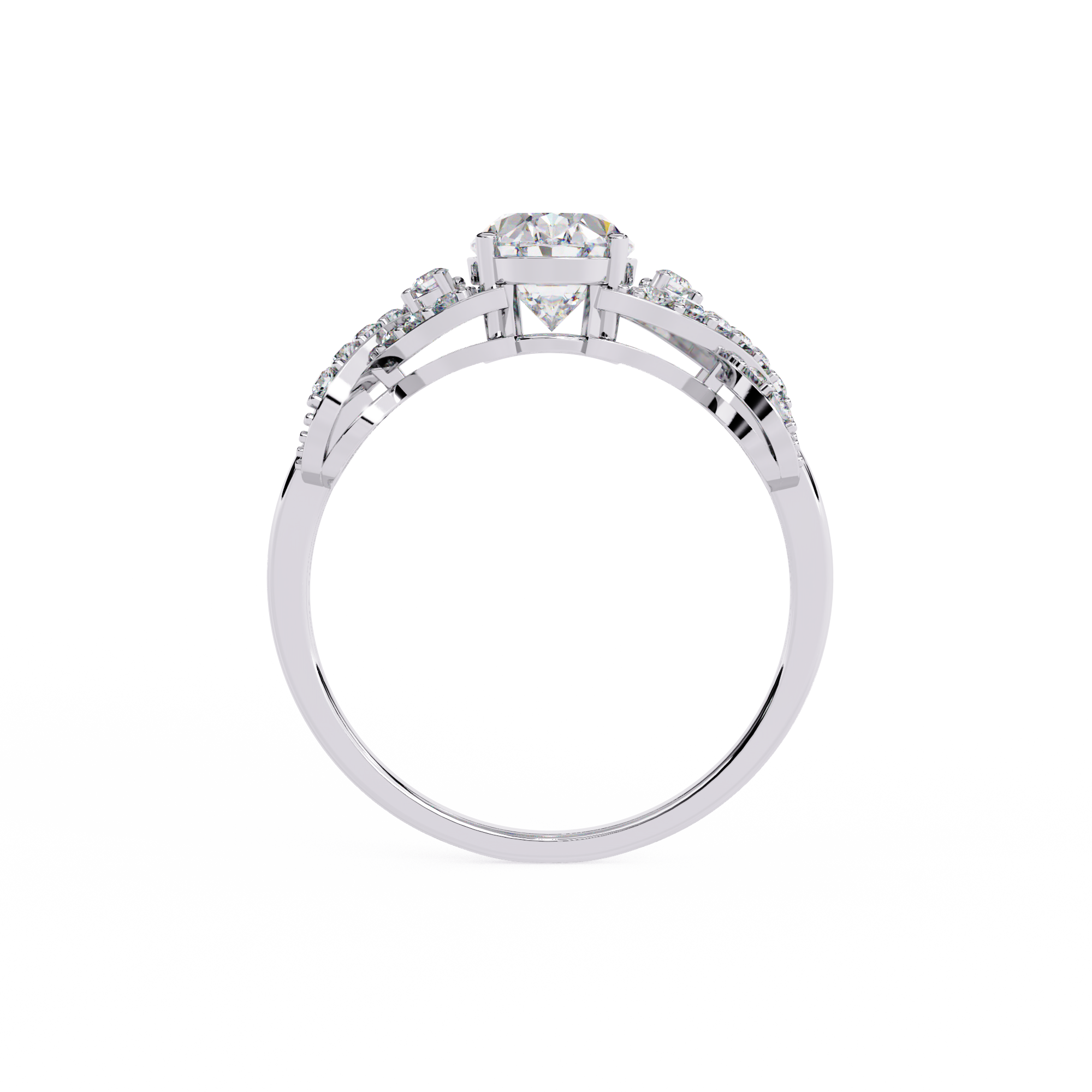 Swirling Lines Oval Diamond Ring 12