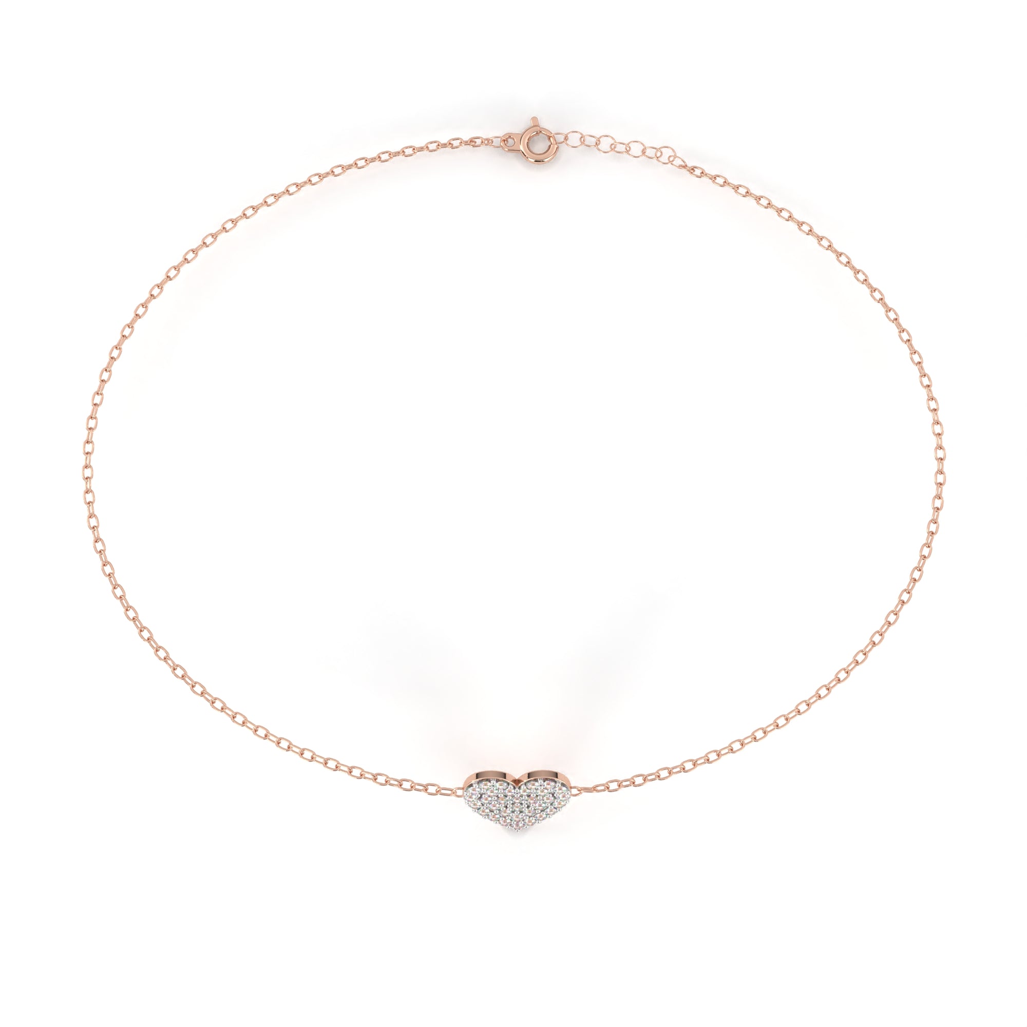 Cluster Heart Diamond Bracelet