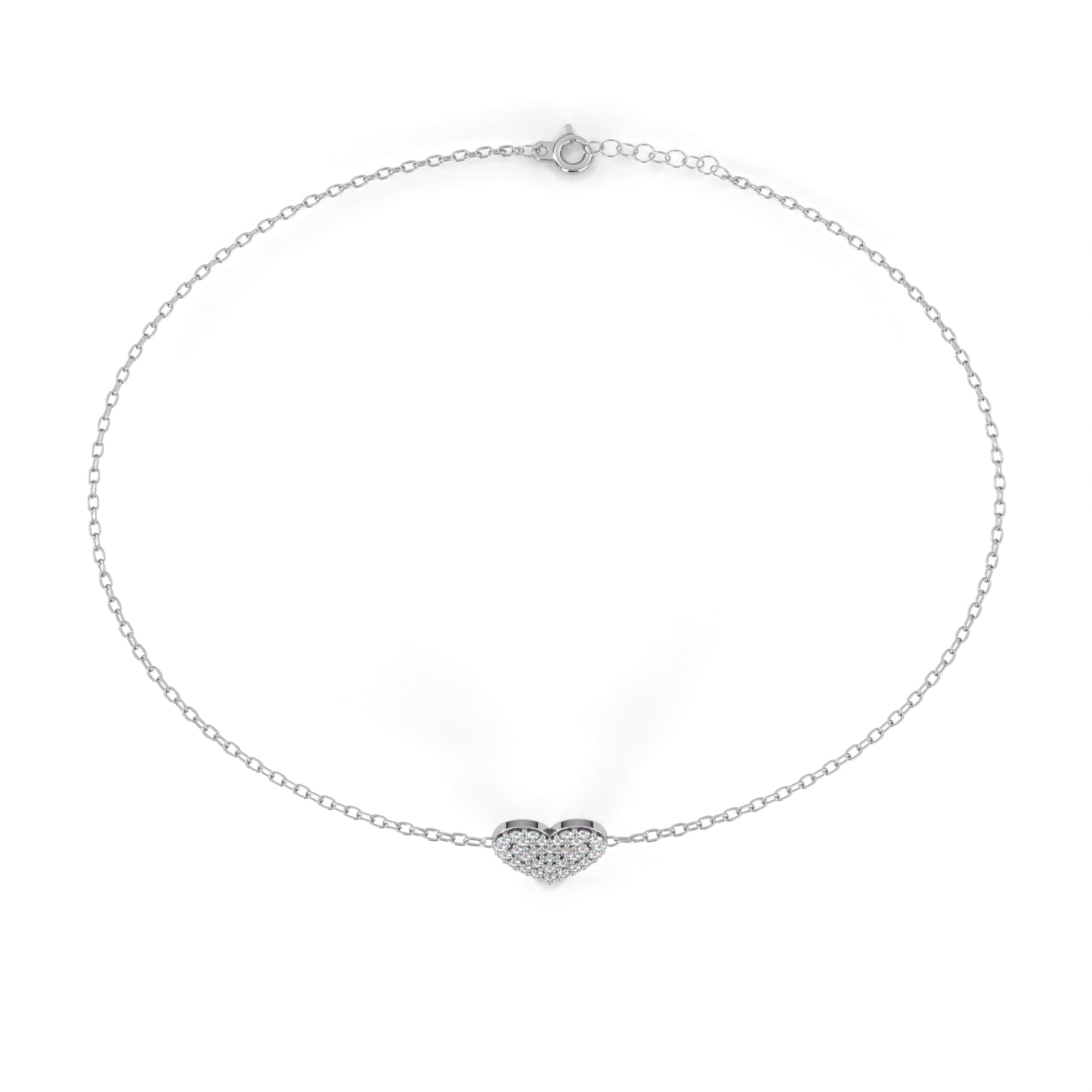 Cluster Heart Diamond Bracelet