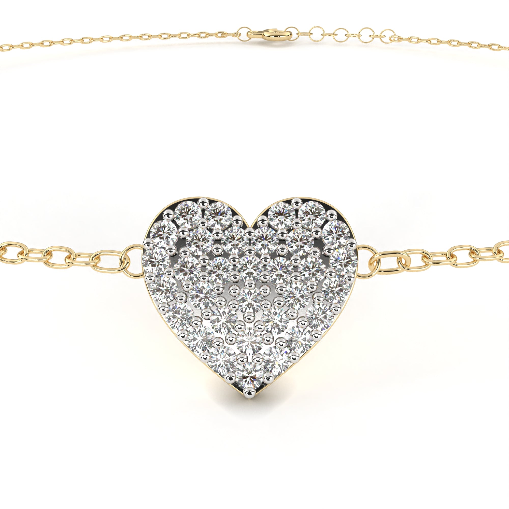 Cluster Heart Diamond Bracelet