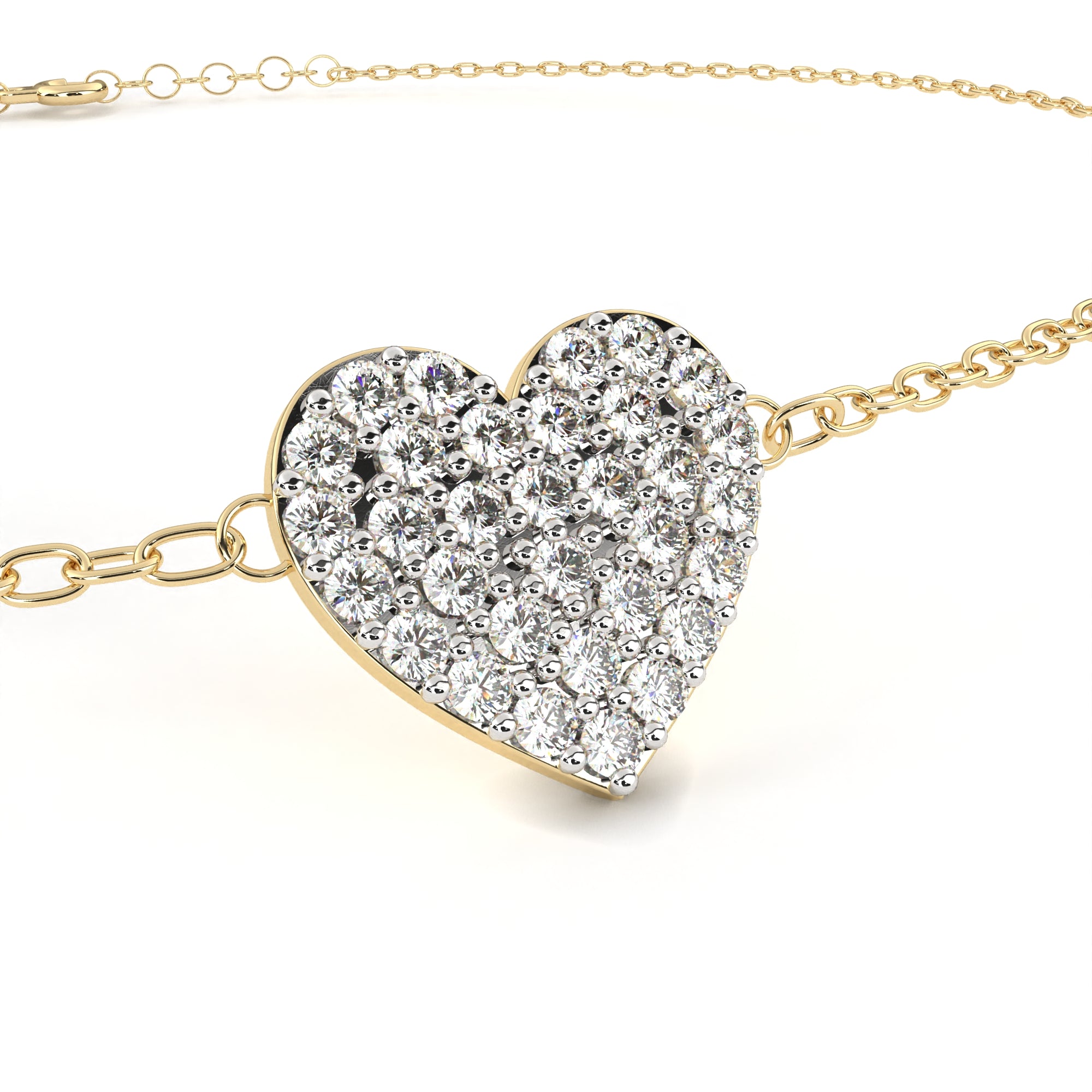 Cluster Heart Diamond Bracelet