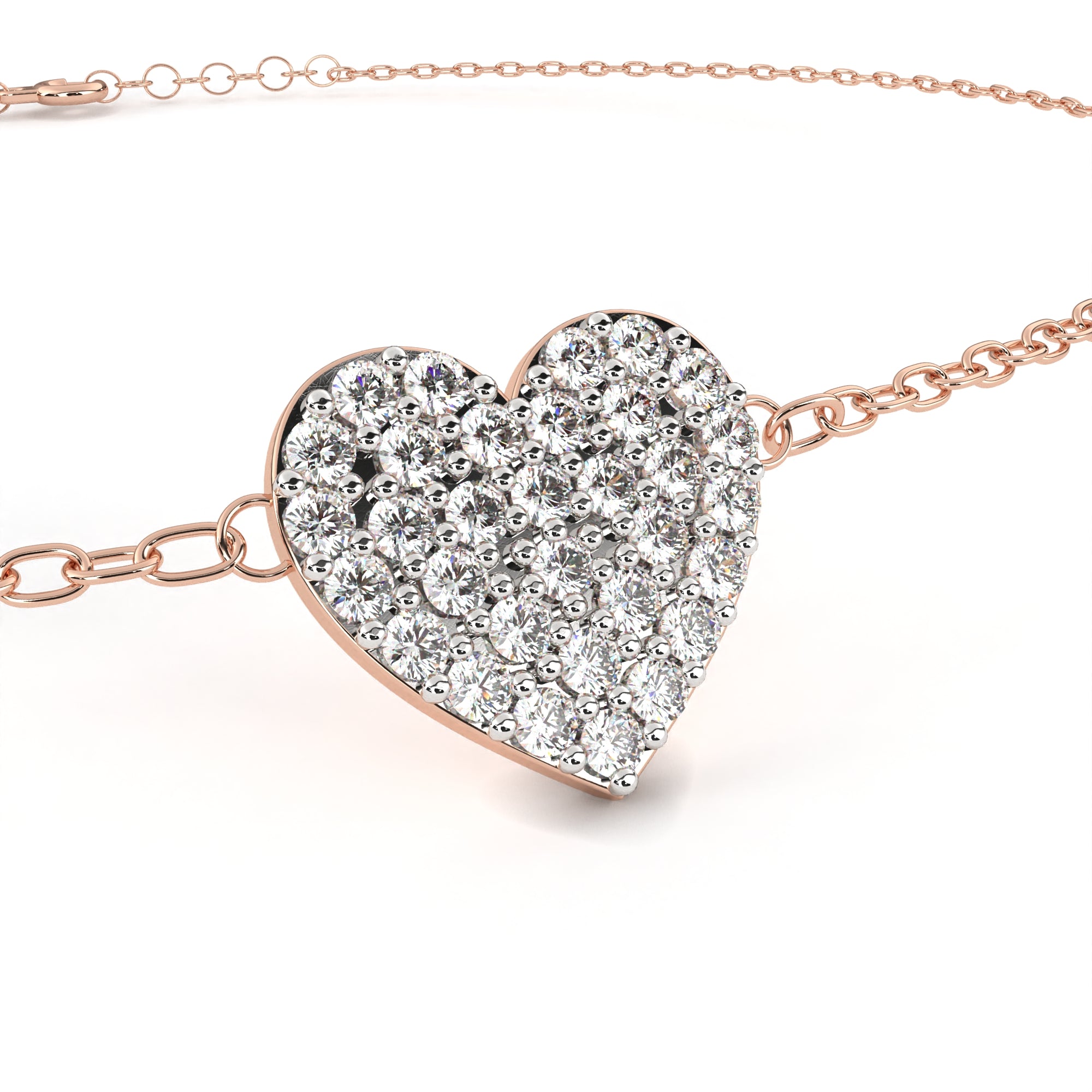 Cluster Heart Diamond Bracelet