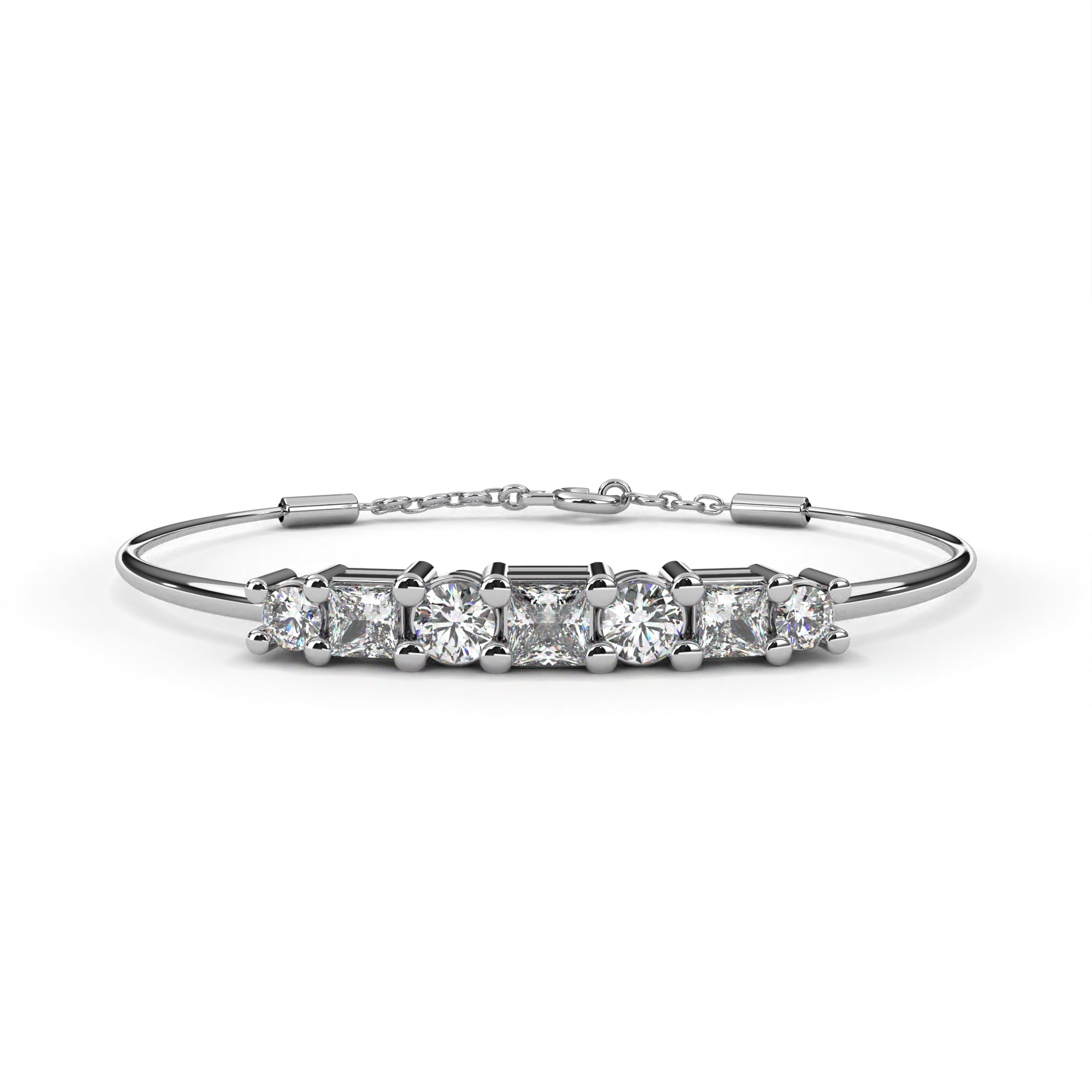 Round Princess Diamond Bracelet