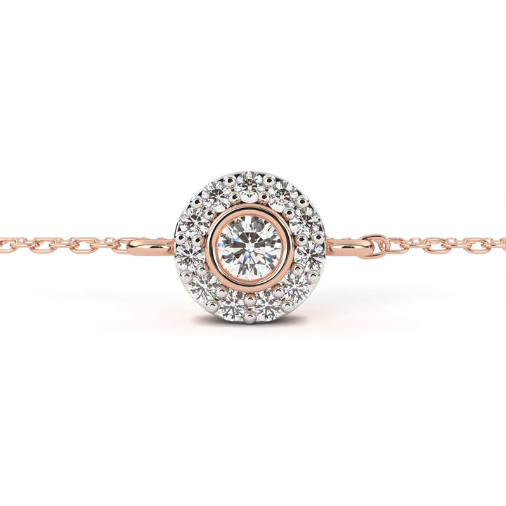 Round Halo Bezel Diamond Bracelet
