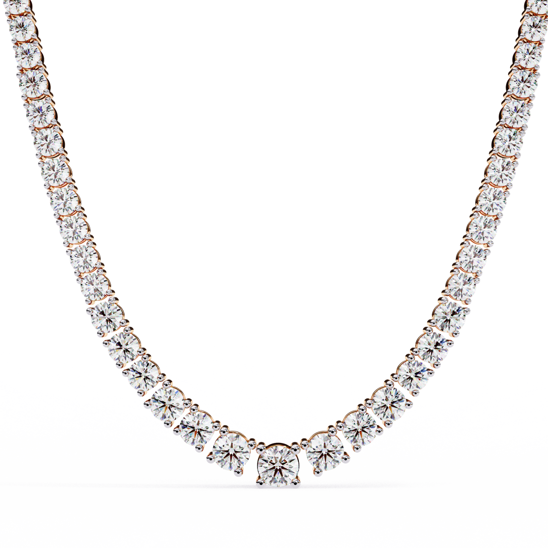 Taper Lab Grown Round Diamond Tennis Chain (18 inch)