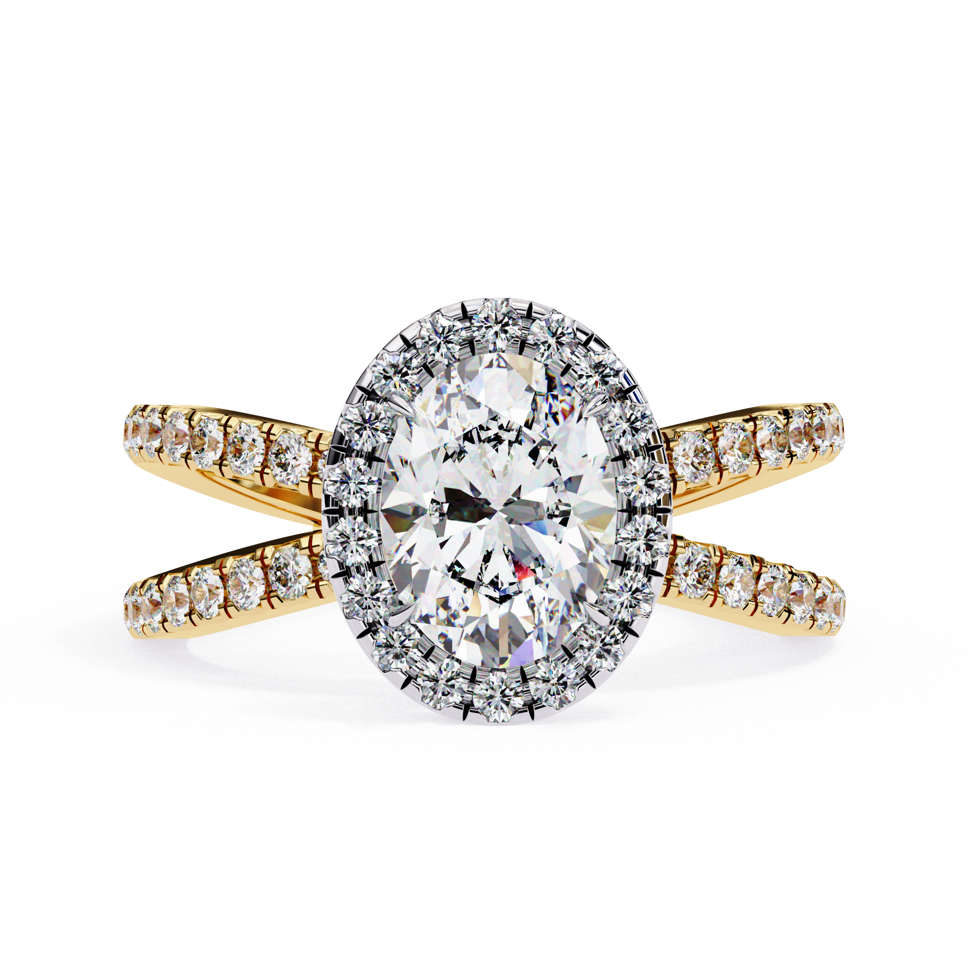 Tear of Joy Oval Halo Ring