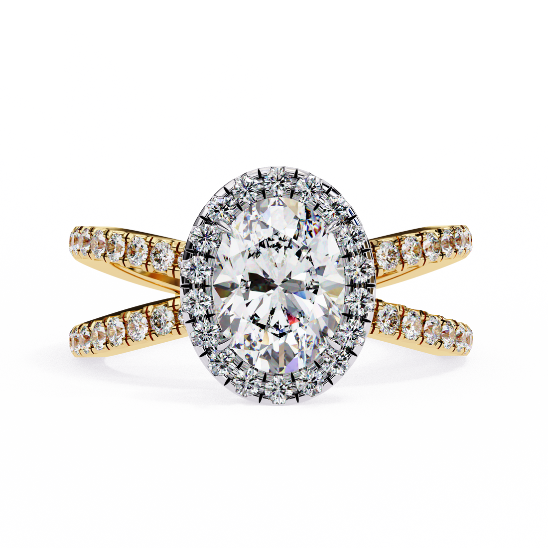 Tear of Joy Oval Halo Ring