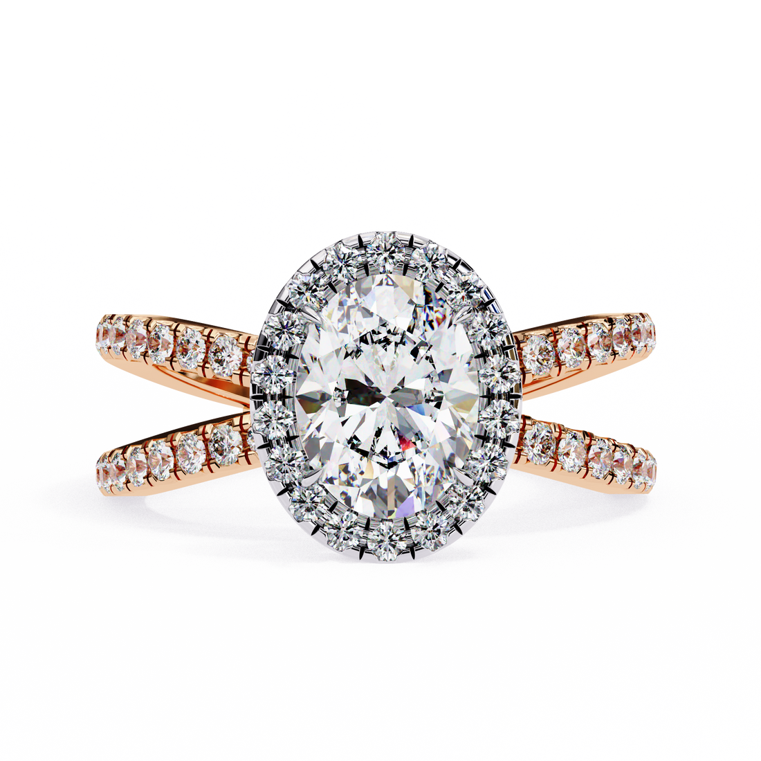 Tear of Joy Oval Halo Ring5