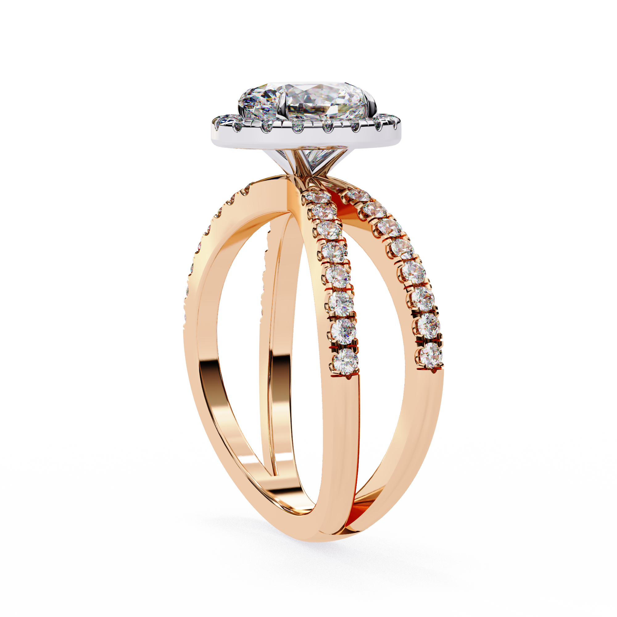 Tear of Joy Oval Halo Ring7