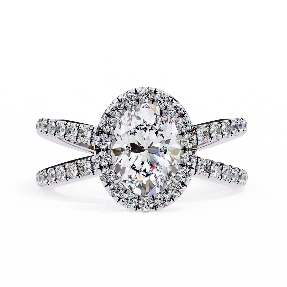 Tear of Joy Oval Halo Ring9