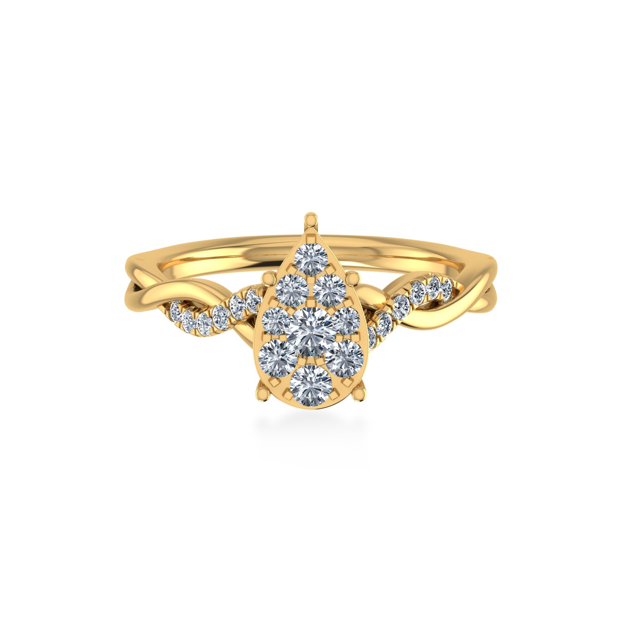 Teardrop Cluster Lab-Grown Diamond Ring