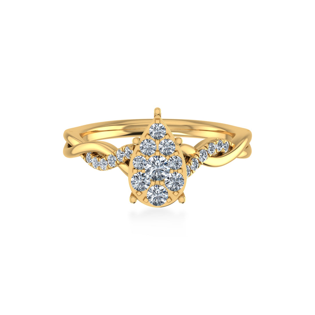 Teardrop Cluster Lab-Grown Diamond Ring