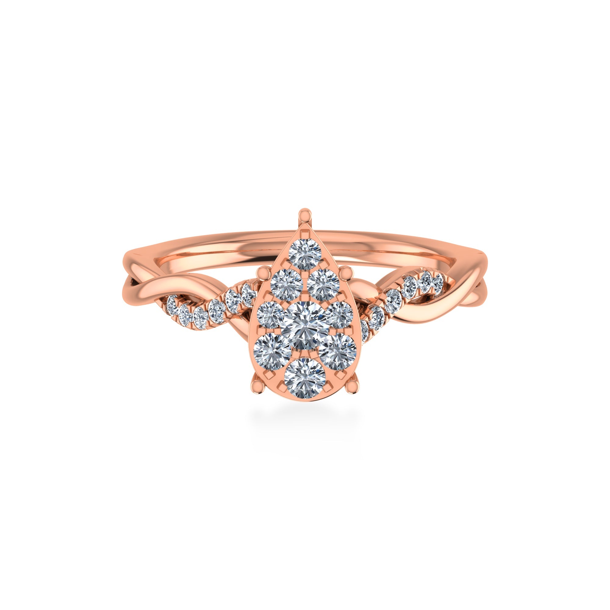 Teardrop Cluster Lab-Grown Diamond Ring 4