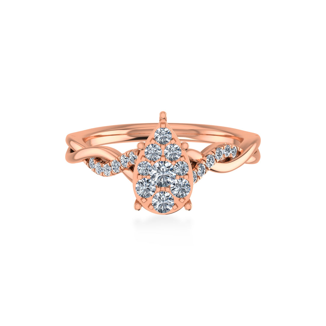 Teardrop Cluster Lab-Grown Diamond Ring 4