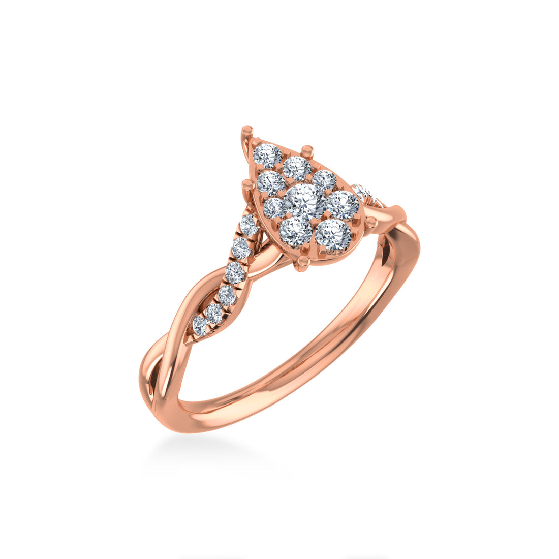 Teardrop Cluster Lab-Grown Diamond Ring 5