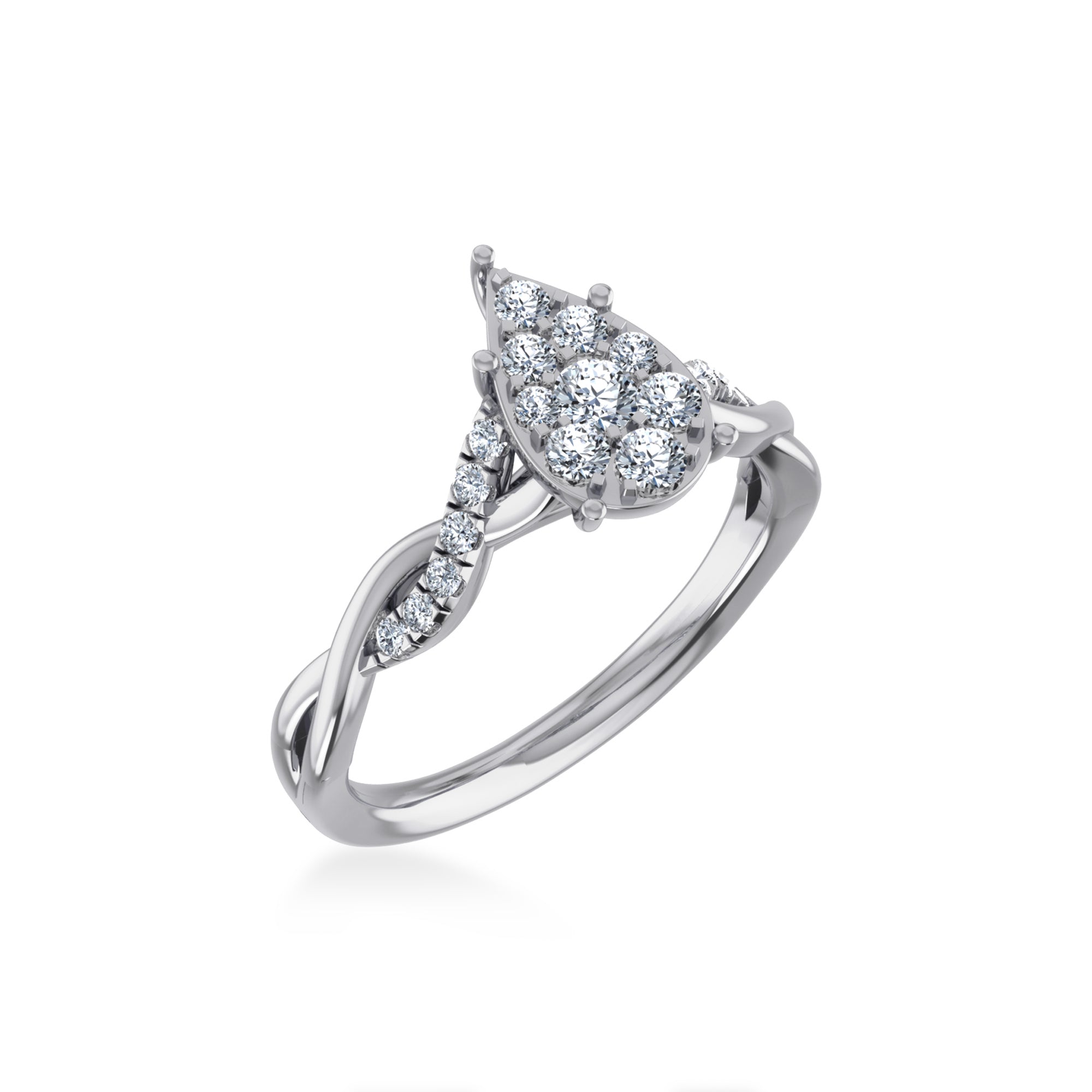 Teardrop Cluster Lab-Grown Diamond Ring 8
