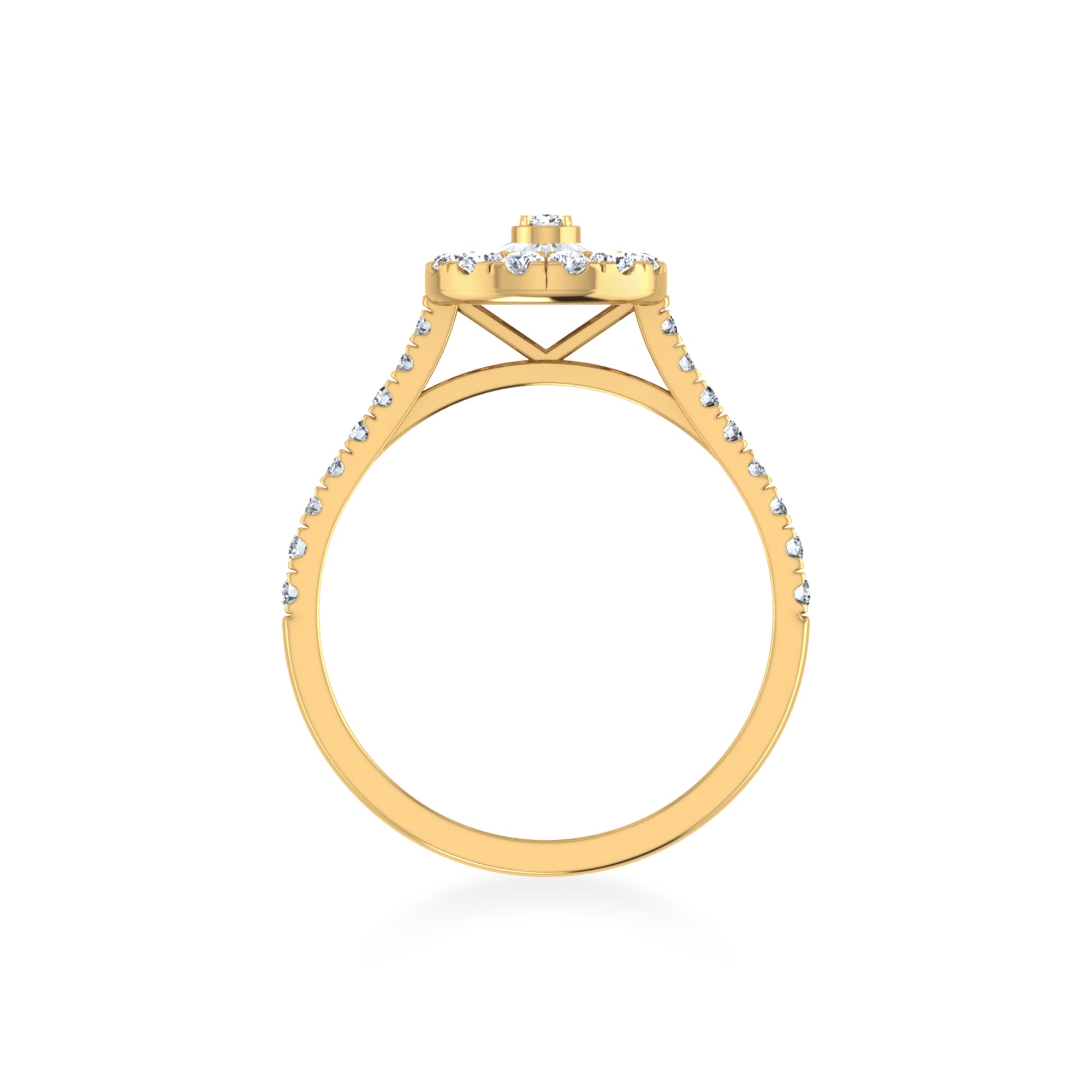 Teardrop Lab-Grown Diamond Ring with Double Halo3