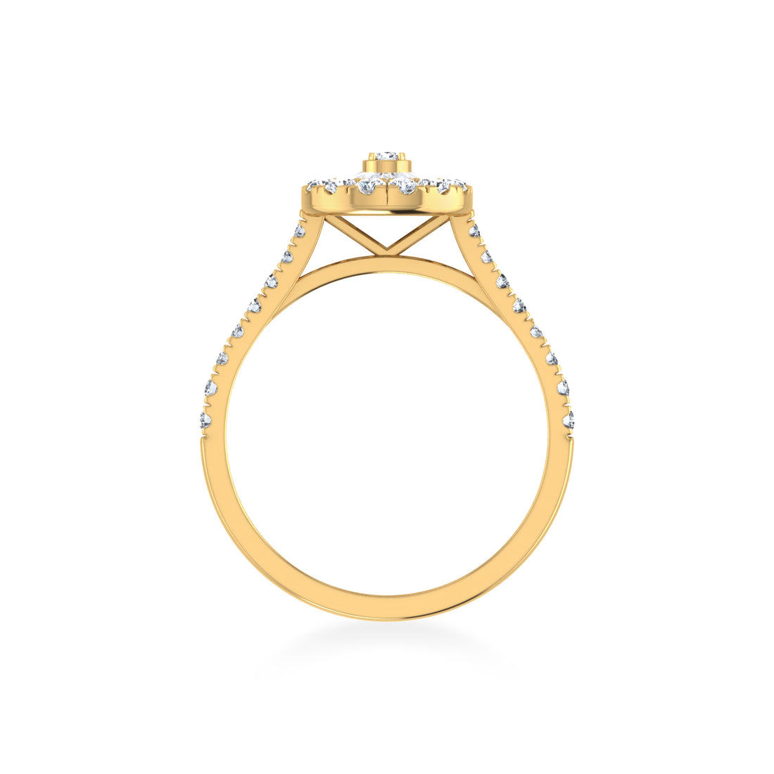 Teardrop Lab-Grown Diamond Ring with Double Halo3