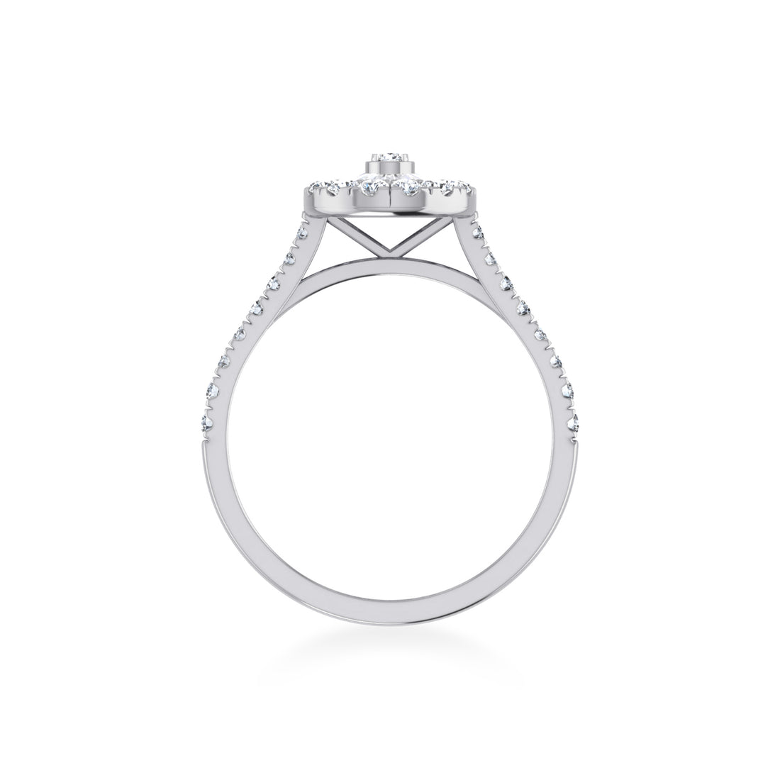 Teardrop Lab-Grown Diamond Ring with Double Halo9