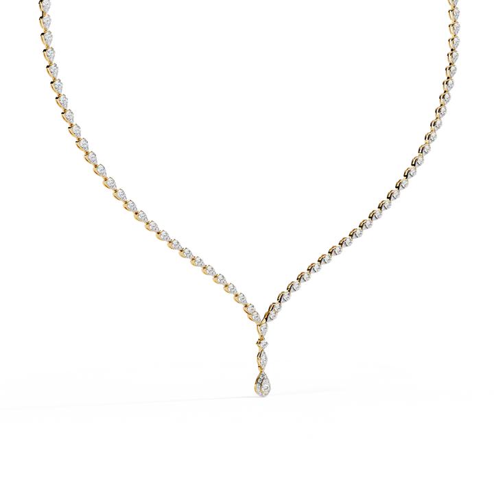 Teardrop Pendant Lab Diamond Necklace – Tennis Style Chain