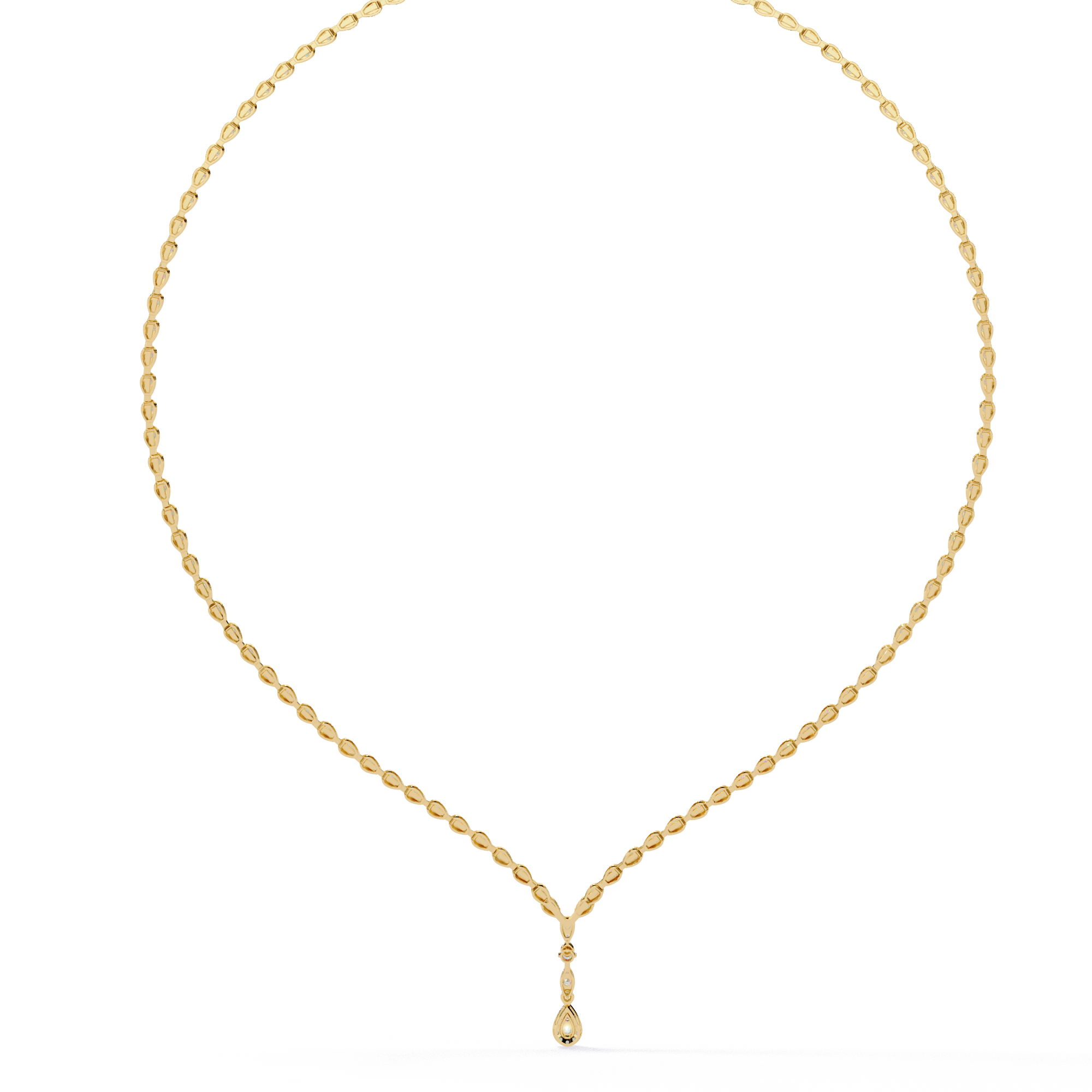 Teardrop Pendant Lab Diamond Necklace – Tennis Style Chain