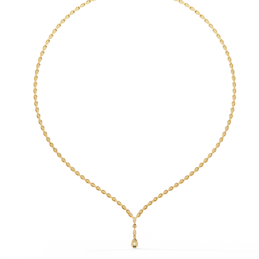 Teardrop Pendant Lab Diamond Necklace – Tennis Style Chain