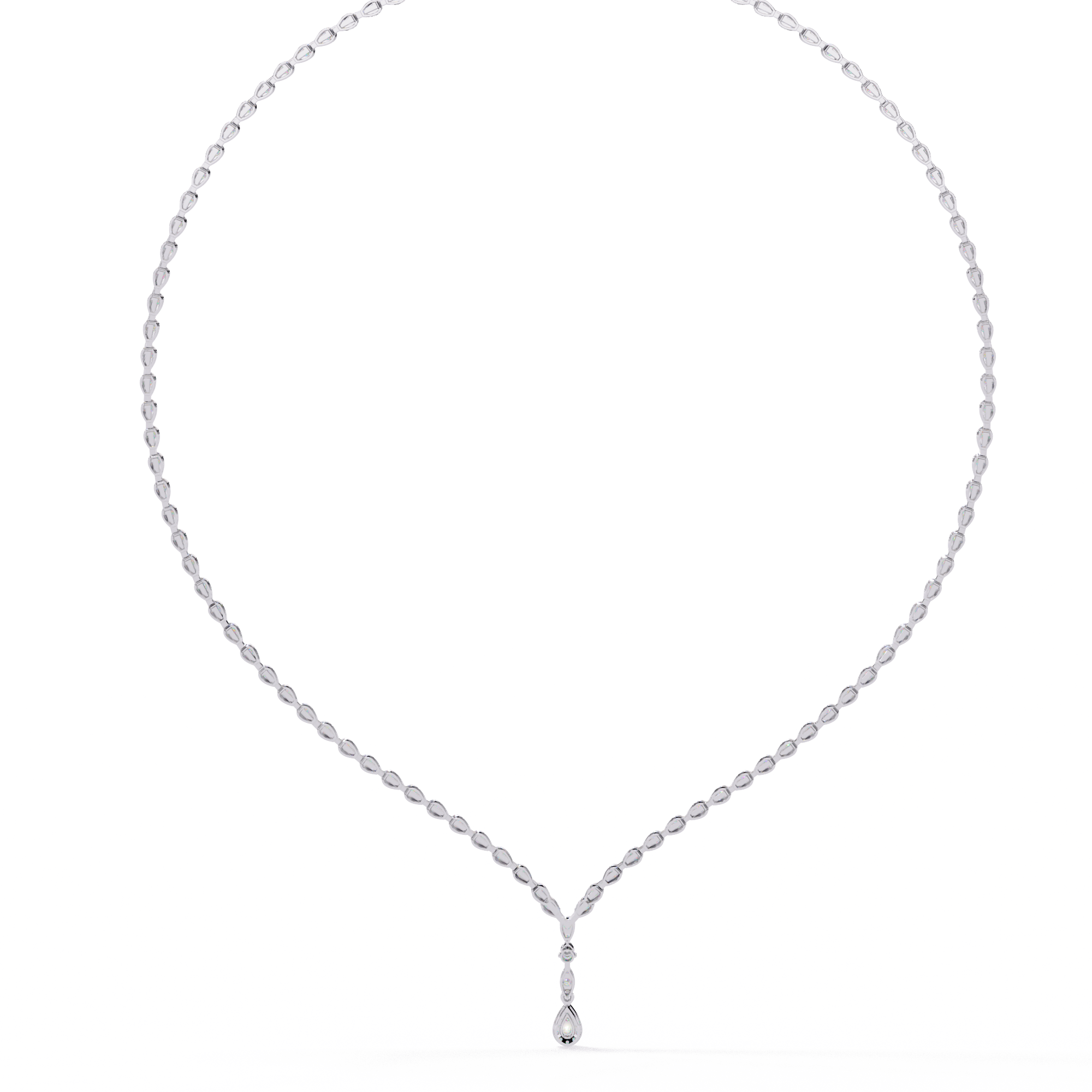 Teardrop Pendant Lab Diamond Necklace – Tennis Style Chain