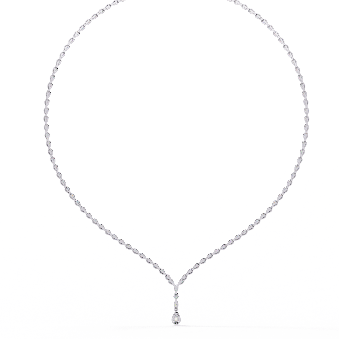 Teardrop Pendant Lab Diamond Necklace – Tennis Style Chain