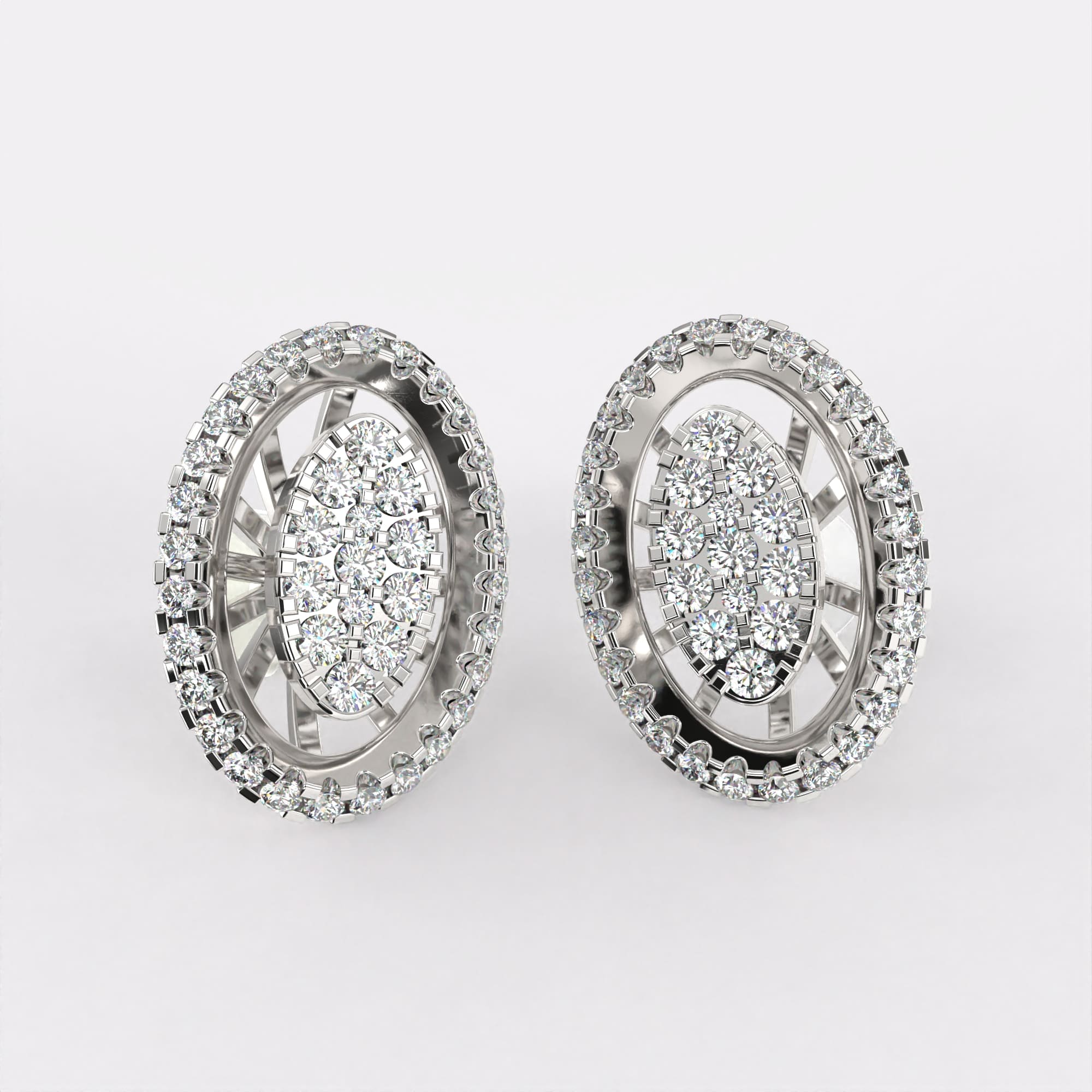 The Steiner Gold Diamond Earrings in 925 Silver