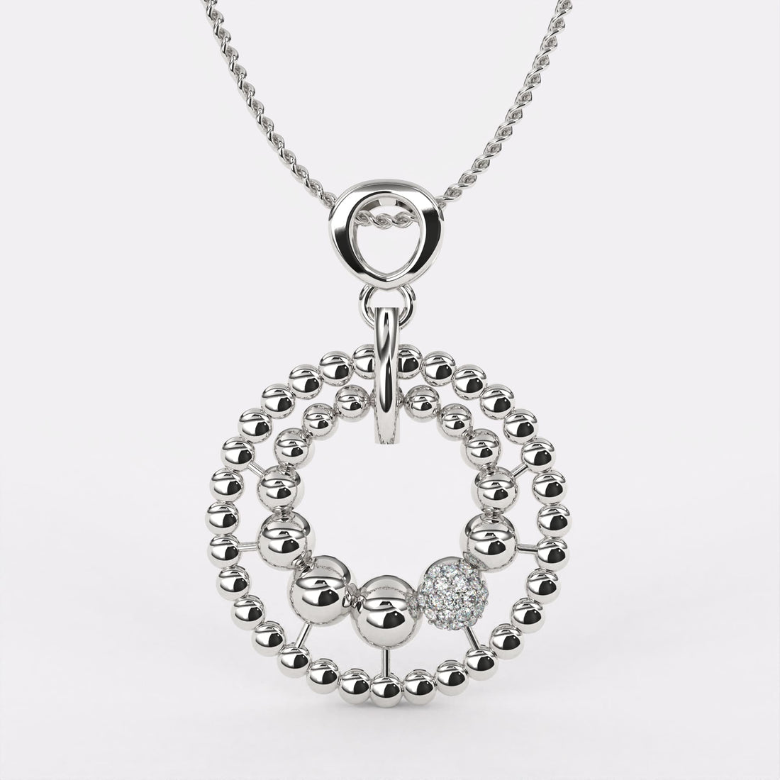 Timeless Arc Diamond Pendant In 925 Silver