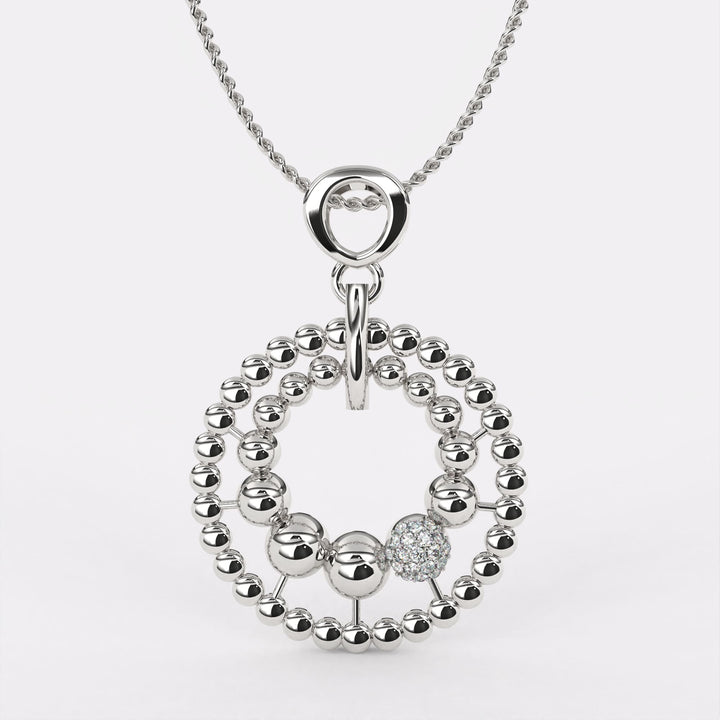 Timeless Arc Diamond Pendant In 925 Silver