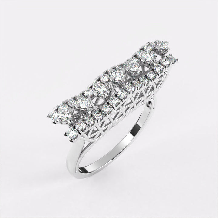 Trailing Diamond Ring in 925 Silver