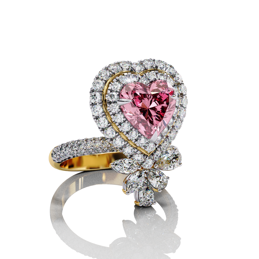 Treasured Pink Heart Diamond Ring