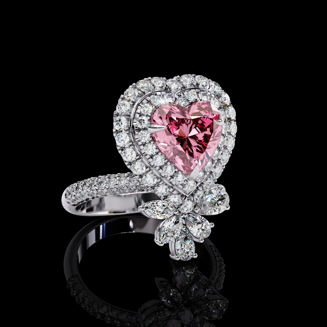 Treasured Pink Heart Diamond Ring12