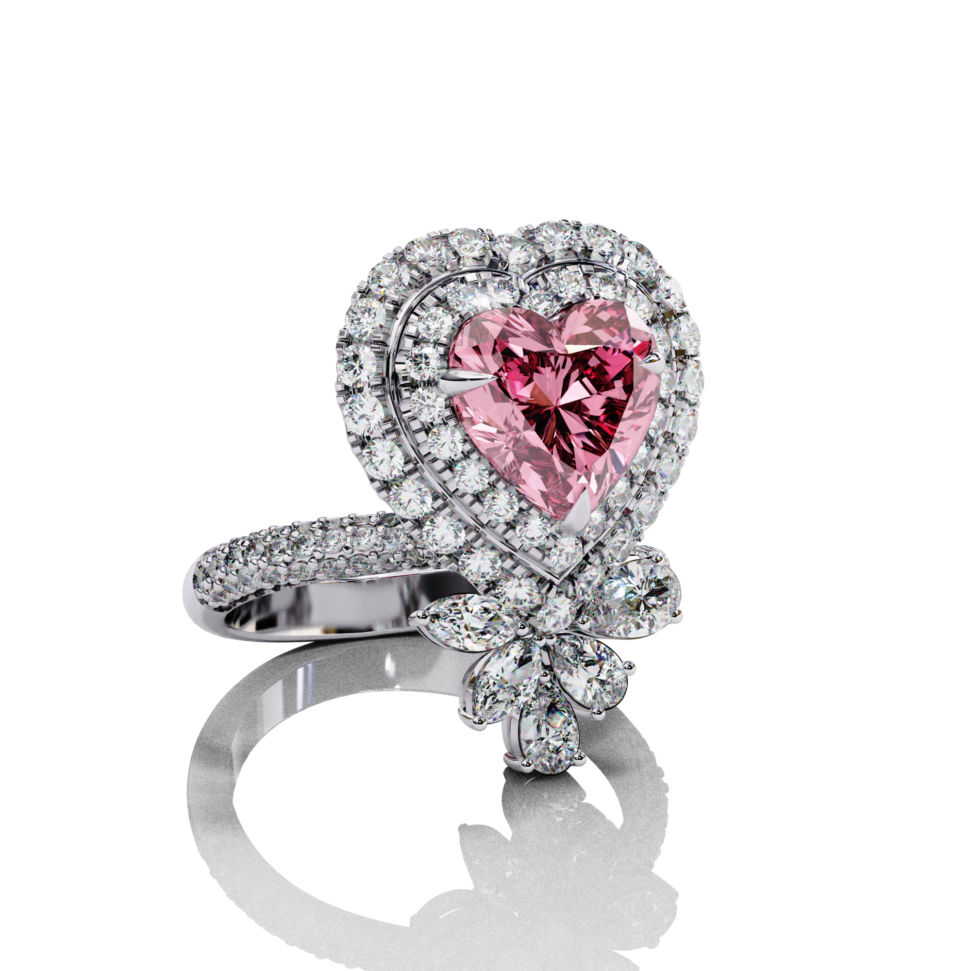 Treasured Pink Heart Diamond Ring16