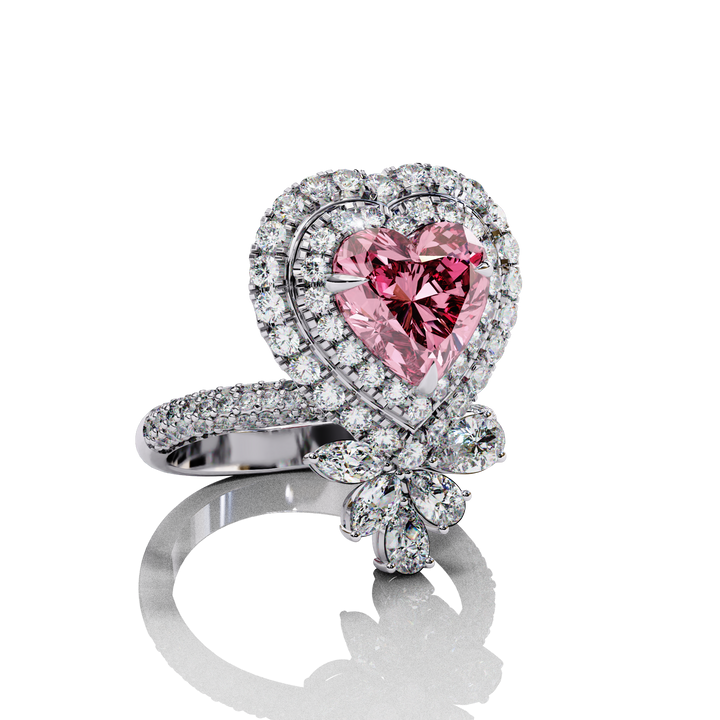 Treasured Pink Heart Diamond Ring16