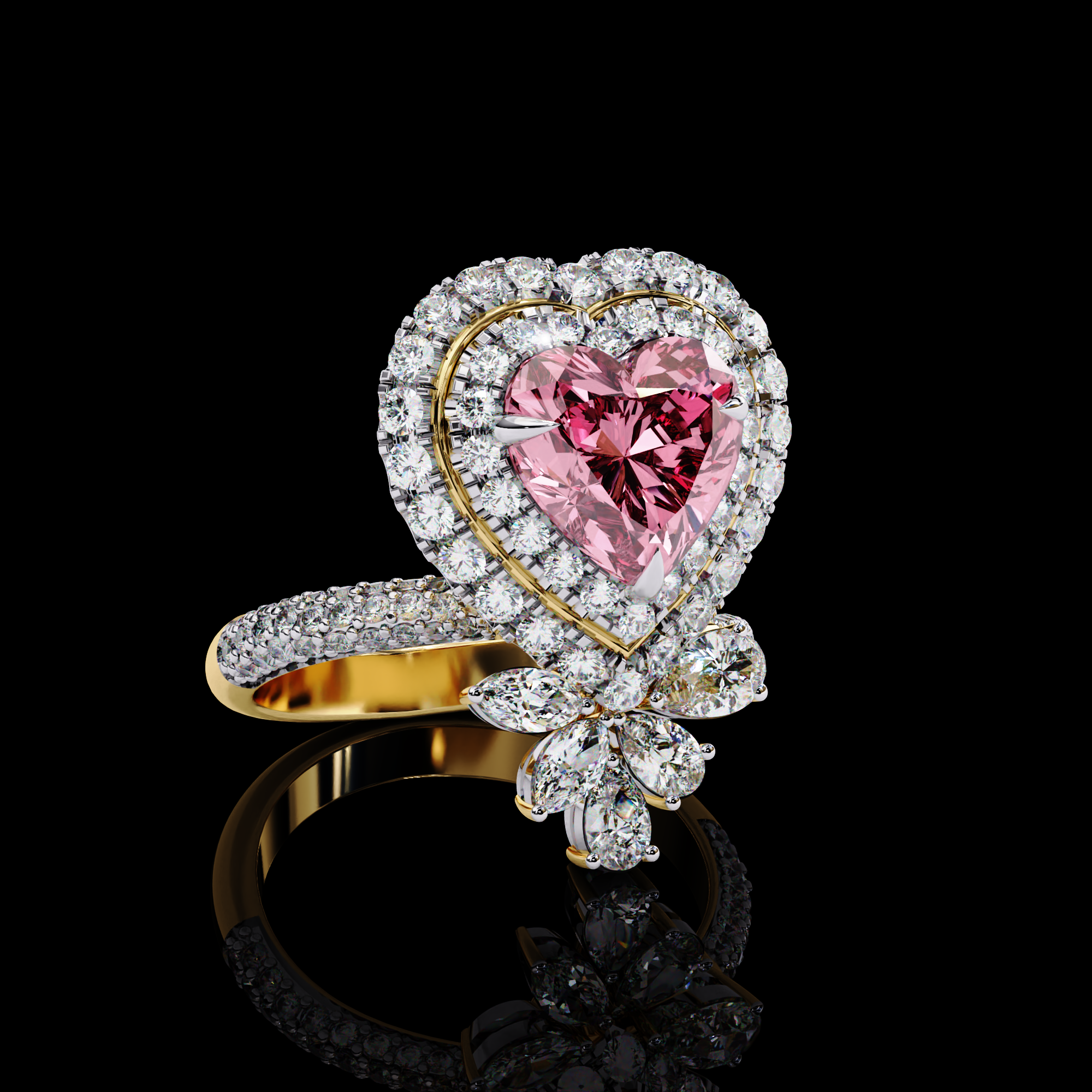 Treasured Pink Heart Diamond Ring3