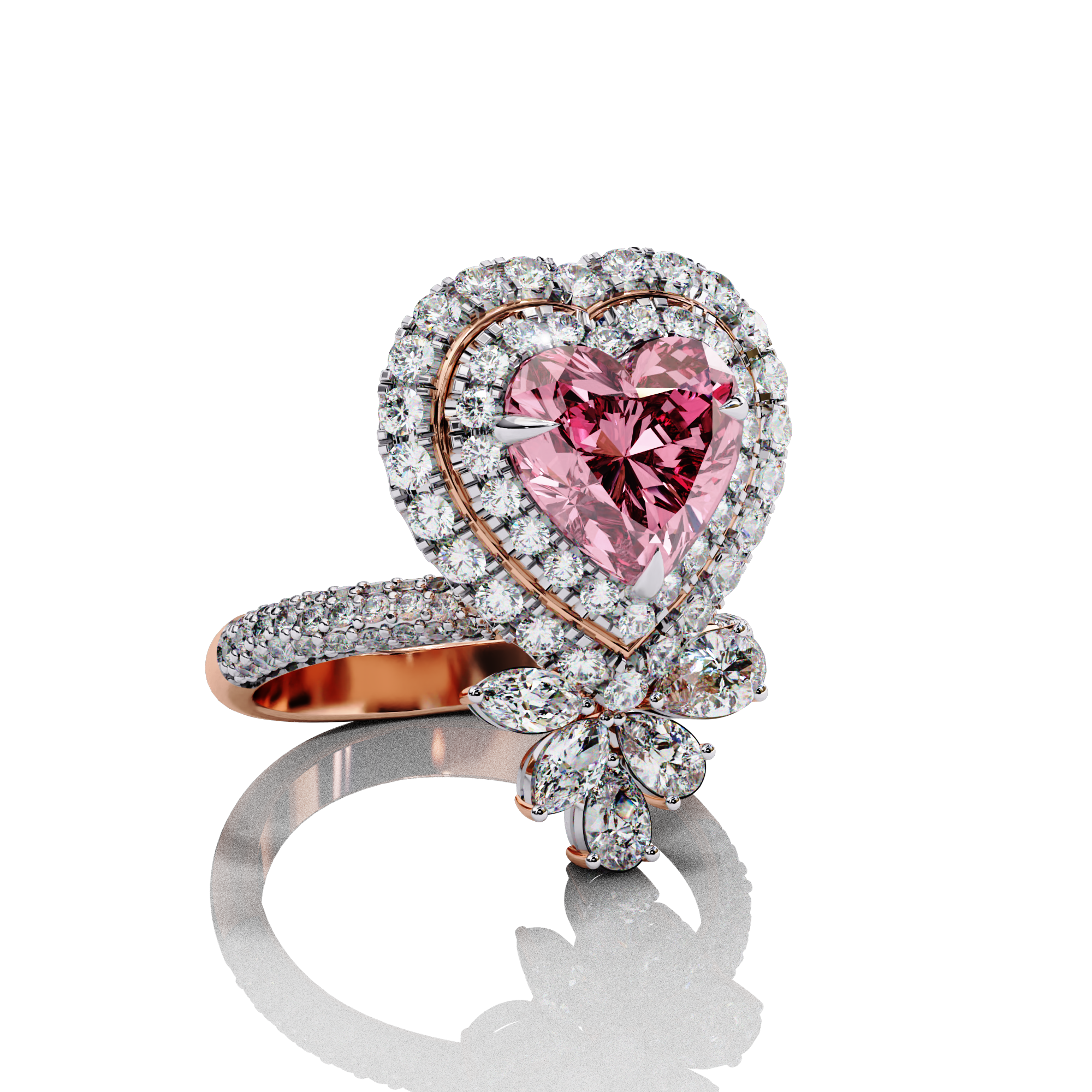 Treasured Pink Heart Diamond Ring8