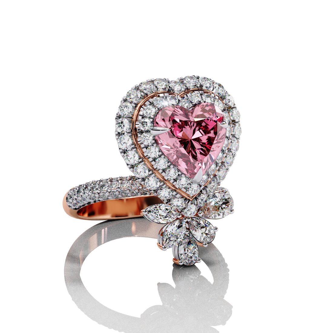 Treasured Pink Heart Diamond Ring8