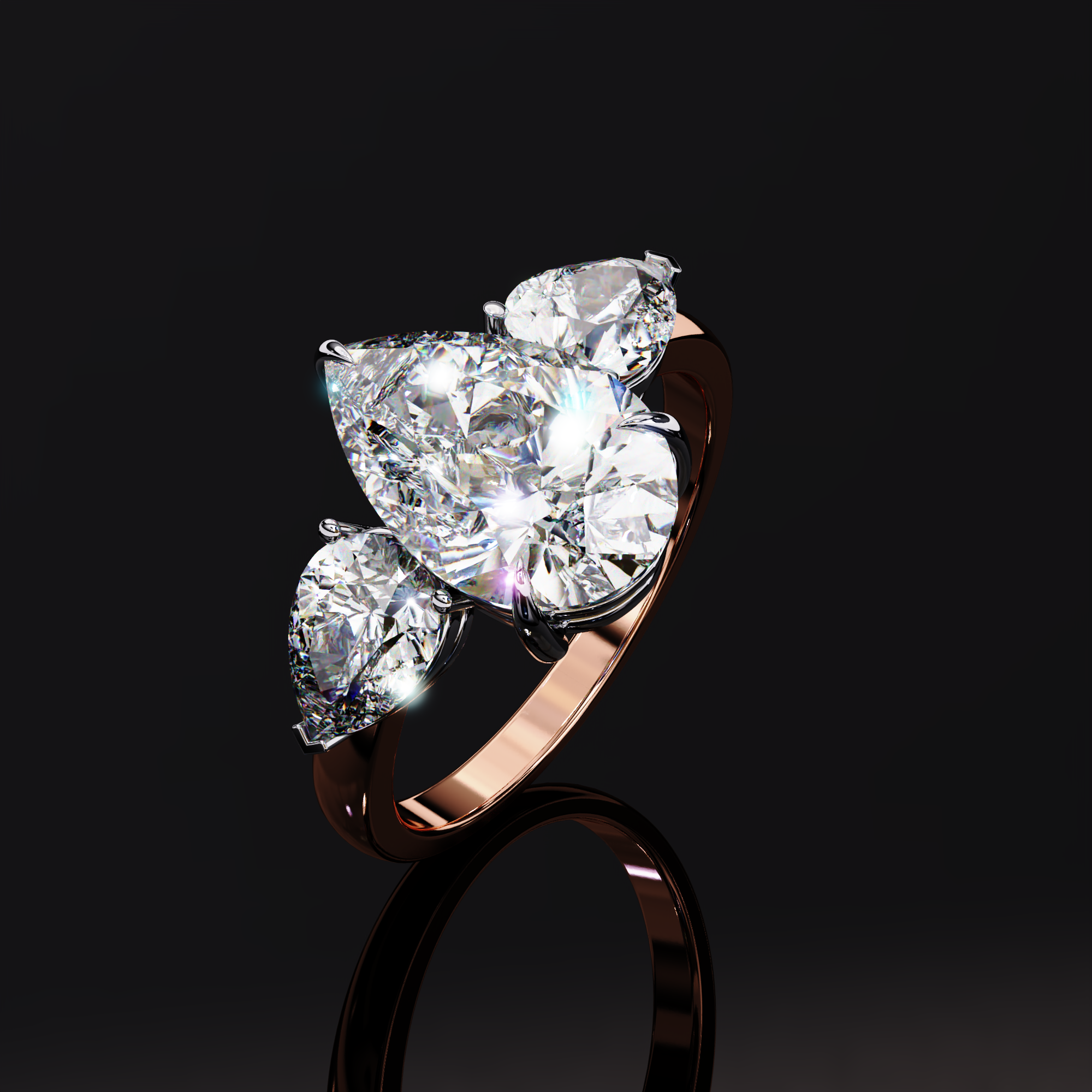 Triad Solitaire Lab Grown Diamond Ring