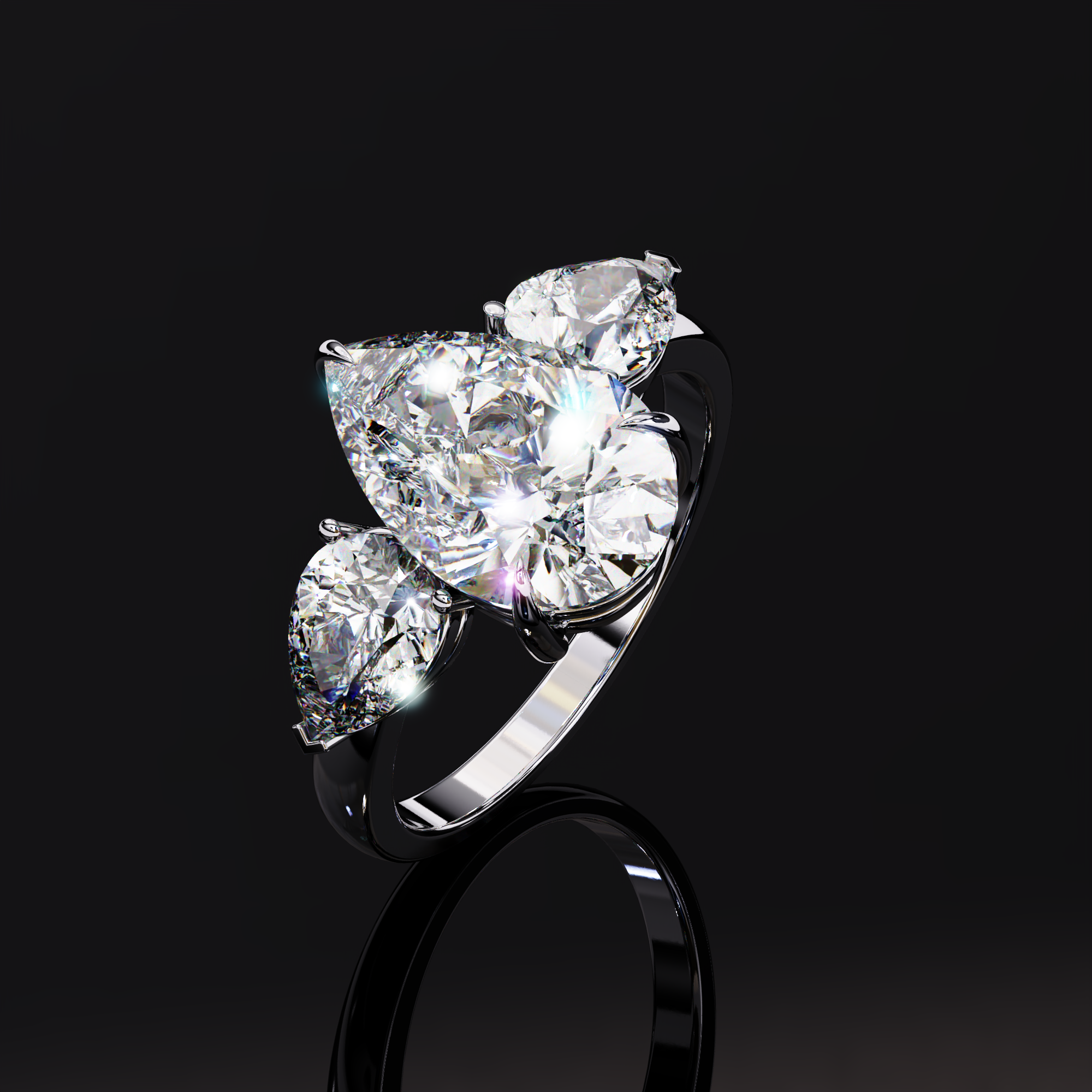 Triad Solitaire Lab Grown Diamond Ring