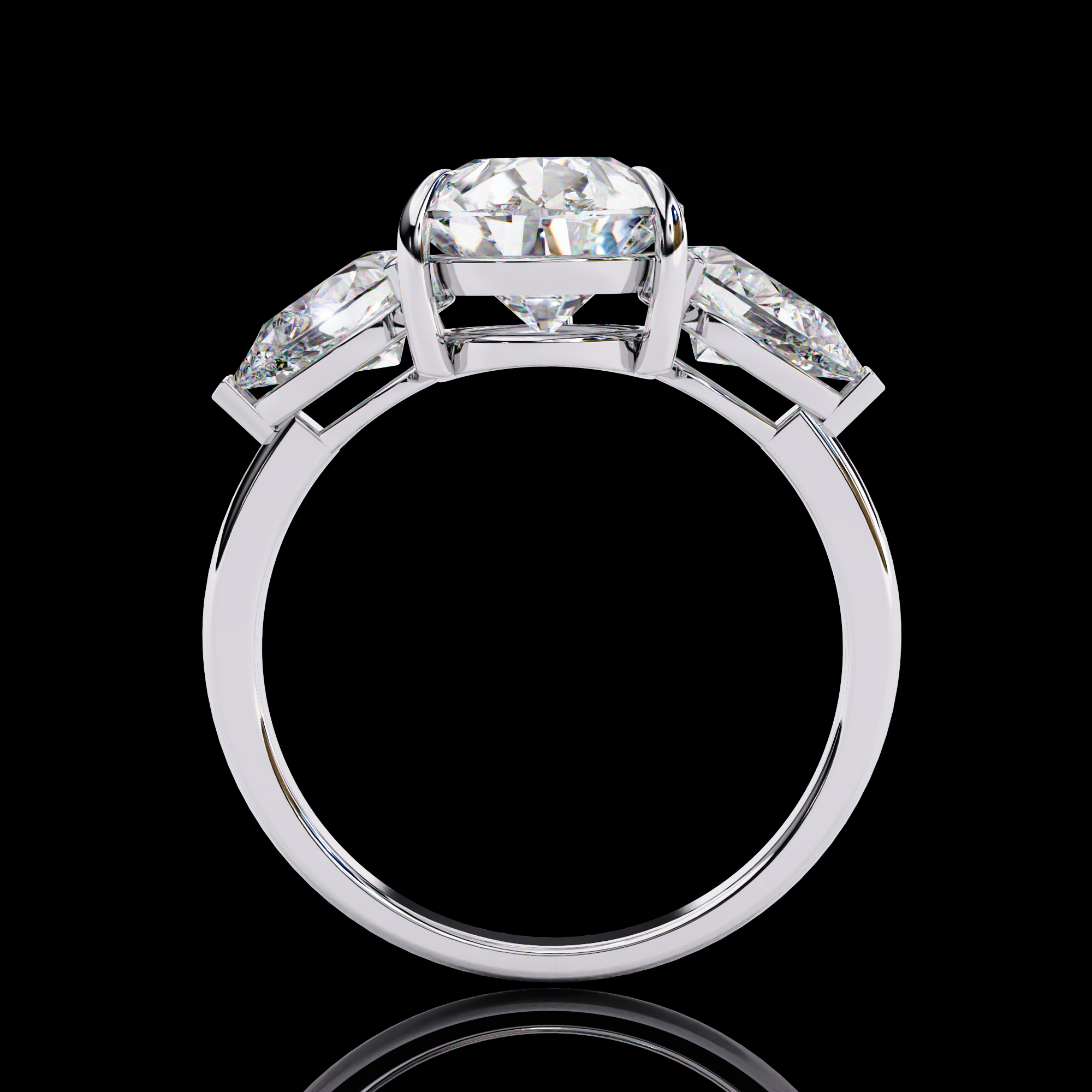 Triad Solitaire Lab Grown Diamond Ring